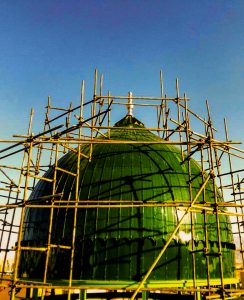 ساخت گنبد فلزی سبز